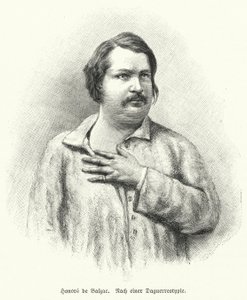 Honore de Balzac, Fransız romancı ve oyun yazarı (litho) by German School