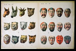 İnsan ve hayvan karnaval maskeleri, Mannebach, Thüringen, Almanya