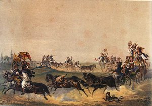 Macar Düğün Alayı, c.1855 (renkli taş) by German School