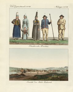 İzlanda elbiseleri (renkli gravür) by German School
