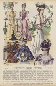 Illustrirte Frauen-Zeitung (renkli taş) için çizim by German School