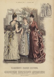 Illustrirte Frauen-Zeitung (renkli taş) için çizim by German School