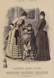 Illustrirte Frauen-Zeitung (renkli taş) için çizim by German School