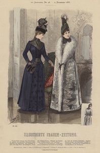 Illustrirte Frauen-Zeitung (renkli taş) için çizim by German School