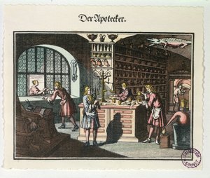 Bir Eczacının İçi, c.1700 by German School