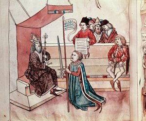 Bir şövalyenin yatırımı. Ulrich Richental (1360-1437) 1438