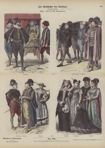 İtalyan kostümleri, 16. yüzyıl sonu (renkli gravür) by German School