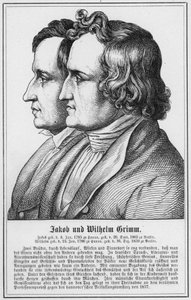 Jacob ve Wilhelm Grimm (gravür) by German School