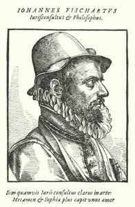 Johann Fischart, Alman hicivci ve yayıncı (gravür) by German School