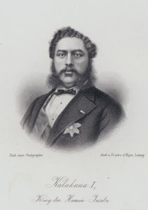 Kalakaua I, Hawaii Adaları Kralı (gravür) by German School