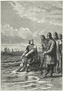 Kral Canute ve dalgalar (gravür) by German School