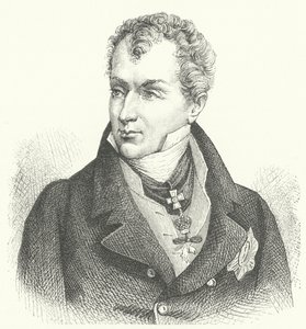 Klemens von Metternich, Metternich-Winneburg Prensi, Alman diplomat ve devlet adamı (gravür) by German School