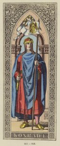 Konrad I, 911-918 (renkli gravür) by German School