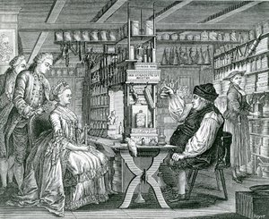 La Pharmacie Rustique, Bartolomaus Hubner (1727-1795), 1774 tarafından yapılan baskı by German School