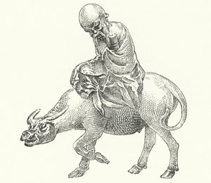 Laozi, eski Çin filozofu (gravür) by German School