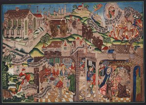 Lazarus duvar halısı, Basel, c.1500 (renkli taş baskı) by German School