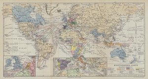 Dünya nakliye rotalarının haritası by German School
