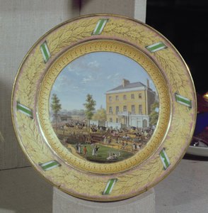 Apsley House sahnesi ile süslenmiş Meissen tabağı, 1818 dolayları (porselen)