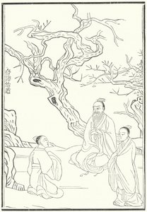 Mencius, eski Çin Konfüçyüs filozofu (gravür) by German School