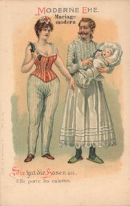 Modern evlilik (chromolitho) by German School