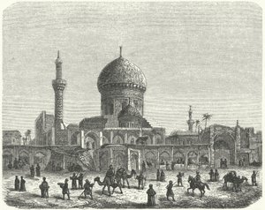 Ahmed Khiaga Camii ve pazar meydanı, Bağdat (gravür) by German School
