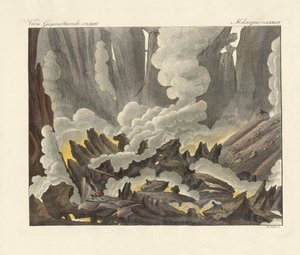 Sicilya Etna Dağı (renkli gravür) by German School