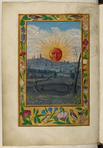 Ms Harley 3469, f.33v İnsan yüzü yükselirken Güneş, Salomon Trismosin