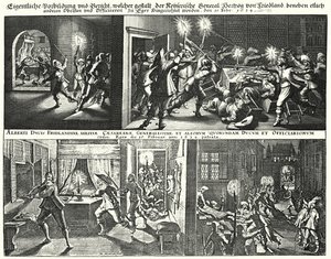 Albrecht von Wallenstein ve destekçilerinin öldürülmesi by German School