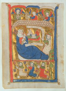Doğuş Sahnesi (vellum üzerinde wc) by German School