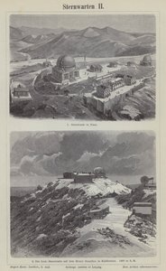 Nice Gözlemevi, Fransa ve Lick Gözlemevi, Hamilton Dağı, Kaliforniya, ABD (gravür) by German School