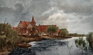Nieuwkerk (renkli fotoğraf gravürü) by German School