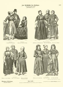 Kuzey Alman kostümleri, 19. yüzyıl sonu by German School