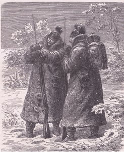 Karda karakol, Cassells History of the War Fransa ve Almanya arasındaki Cassell ve Company Limited tarafından yayınlandı, c.1890 (lito) by German School