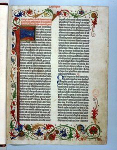Gutenberg İncilinden bir sayfa, Mainz, c.1455 by German School