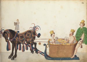 Geçit töreninde yarışma kızağı, c.1640 by German School