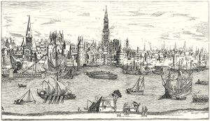16. yüzyılın başında Anvers Panoraması (gravür) by German School