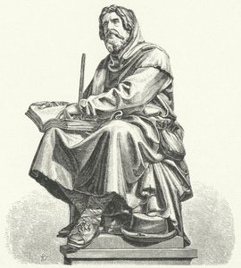 Peter Waldo, Waldensians olarak bilinen ortaçağ Hıristiyan manevi hareketinin kurucusu (gravür) by German School