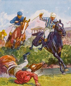 Pferderennen / At Yarışı (renkli taş baskı) by German School