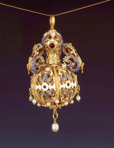 Pomander, c.1600 (altın ve emaye işi emaye) by German School