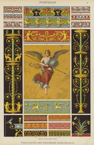 Pompeian, Duvar Resmi ve Polychrome Basso-Relievo (renkli lito) by German School