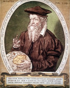 Gerhard Kremer'in portresi bu Gerardus Mercator (1512-1594). Atlas'ın ilk baskısının yanlış adı. by German School
