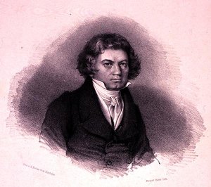 Faustin Herr tarafından oyulmuş Ludwig van Beethoven (1770-1827) portresi (litho) by German School
