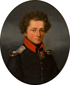 Genç Bir Subay Portresi, c.1801-99 (tuval üzerine yağlı boya) by German School