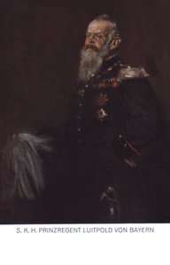 Bavyera Prens Naibi Luitpold (renkli taş baskı) by German School