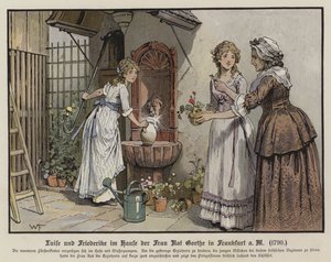 Mecklenburg-Strelitz Prensesleri Louise ve Frederica, Frankfurt'taki Frau Goethe'nin evinde by German School