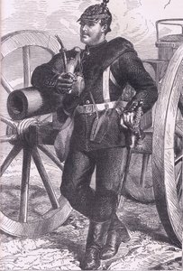 Prusyalı topçu, Cassells History of the War Fransa ve Almanya arasındaki Cassell and Company Limited tarafından yayınlandı, c.1890 (litho) by German School