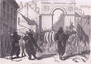 Sığır getiren Prusya toplayıcı birlikleri, Cassell ve Company Limited tarafından yayınlanan Cassells History of Fransa ve Almanya arasındaki Savaşın Tarihi, c.1890 (litho) by German School