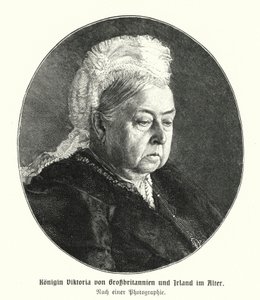 Kraliçe Victoria yaşlılık döneminde (gravür) by German School