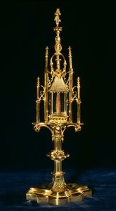 Haç parçası ile Reliquary Monster, Augsburg, c.1490 (altın ve ahşap)