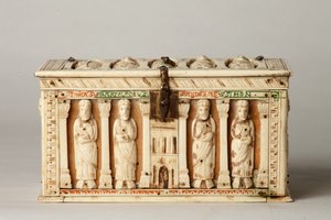 Reliquary tabut, Köln, Almanya, c.1150 (ahşap ve fildişi) by German School